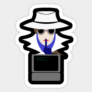 Lady White Shush (Cauc W/Computer): A Cybersecurity Design Sticker